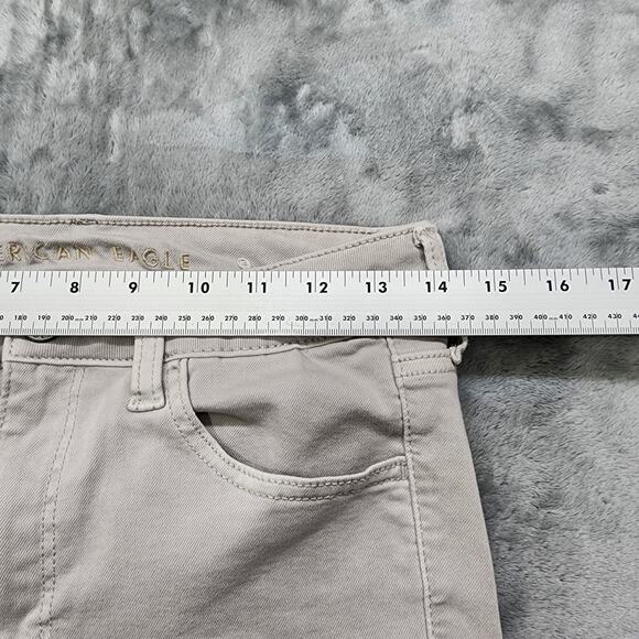 American Eagle Jeans Womens 6 SHORT Beige Distressed Stretch High Rise Jegging - Picture 11 of 15